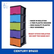 Ready Stock~Buatan Malaysia, Century 5 Tier Multipurpose Plastic Drawer Plastic Cabinet Storage Draw