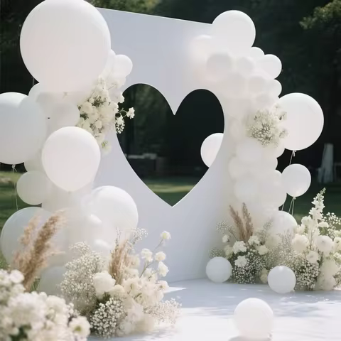 White Balloon Arch DIY Wedding Happy Birthday Party Anniversary Bridal Gift Party Christmas Retireme