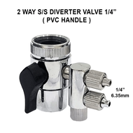 2 Way Diverter Valve 1/4" 3/8" Faucet Adaptor For Water Dispenser Water Filter Accessories