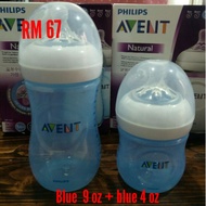 Mix Avent Natural Bottle blue 9 oz + blue 4 oz