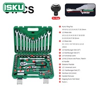 ISKU Kunci 1Set Lengkap 82pcs Kunci Sok Set Lengkap 1/2 1/4 Kunci Bengkel Motor Komplit Perkakas