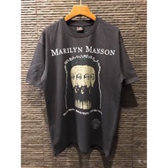 HG FEAR OF GOD FOG 1997 MARILYN MANSON BELIEVE GOD IS NOWHERE WASHED OLD SHORT SLEEVE T-SHIRT เสื้อว