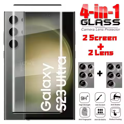 For Glass Samsung Galaxy S23 Ultra Tempered Glass Samsung S22 S23 S21 Ultra Full Curved Cover Screen