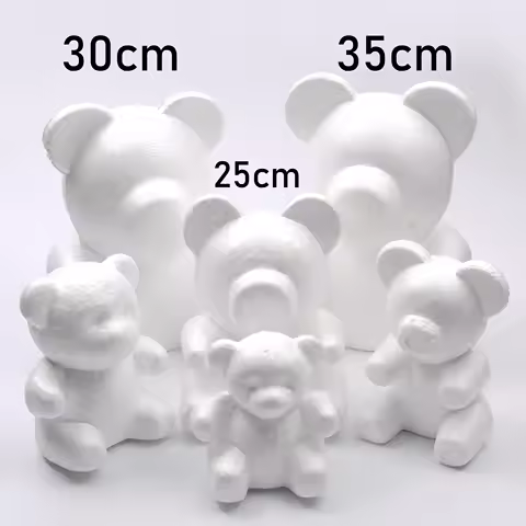 2pcs 25cm/ 30cm Foam Rose Bear Mold DIY For Gift Polystyrene Styrofoam Foam Ball Artificial Rose Flo