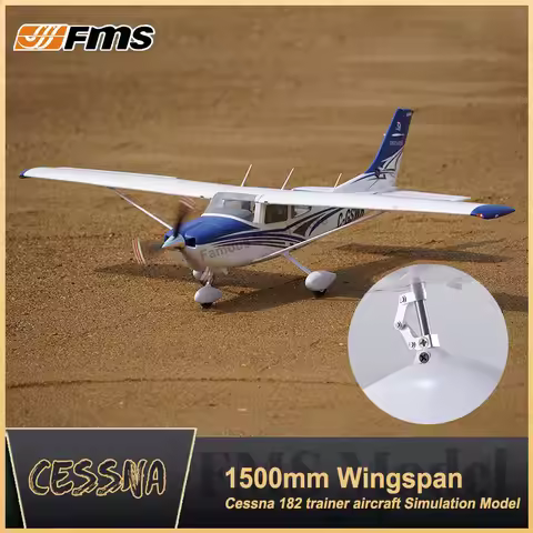 Outdoor performance of fixed wing of FMS1500mm Cessna 182 trainer electric remote control model airc