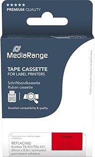 MediaRange Plastic Label Tape Cassette for/Replaces Brother TZ-451 / TZe-451 Permanent Adhesive 24 m