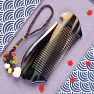 Natural Ox Horn Comb Handmade Buffalo Horn Fine Tooth Hair Combs Portable Massage Anti- static Elegant Hairdressing Comb