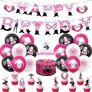 Spider Gwen Spider-Man Theme Birthday Party Need Balloon Banner Cake Top Hat Set Birthday Gift