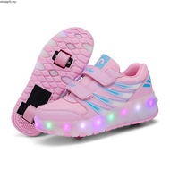 New【original】Ship Now  Kids heelys LED illuminated dual wheel high heels sneakers for children's rol