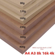 Dày Cứng A4/A3 Giấy Kraft 80/120/160/230/300 Gram 4K8K Dành Cho Trẻ Em Học Sinh Thủ Công Vật Dụng Vă