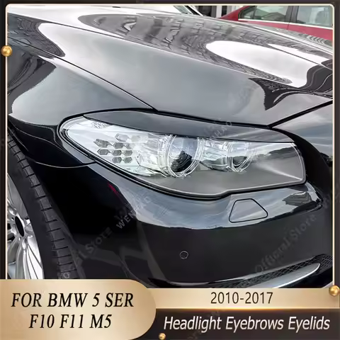 2pcs ABS Gloss Evil Headlight Eyebrows Eyelid For BMW F10 F11 5 Series 520i 520d 523i 525d 525i 530i