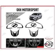 perodua alza new 2022 2023 black carbon fiber steering wheel frame cover trim accessories alza new f