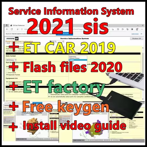 SIS 2021 Caterpillar Full Service + ET CAT 2019 keygen + Flash files 2021 + Factory Keygen +install 