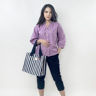 PORTLAND เสื้อเบลาส์แขนยาว สีม่วง / Sleeves Ruffle Neck Blouse (Purple)