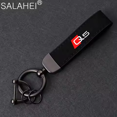 With Car Logo Key Accessories Man Suede Keychain Keyring For Q5 Q2 A1 A7 A3 A4 A6 A5 Q7 Q4 TT SQ5 RS