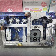 Childrens Assembly Toy Astronaut Shuttle Rocket Launch Pad Complete Set Inertia Driven Toys for Boys