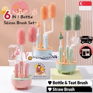 [SG] 6-in-1 Baby Bottle Brush ✨ Milk Bottle Cleaner Baby Bottle Cleaner Water Bottle Cleaner