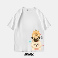 Ezway T-Shirt Oversize Poodle Pug Pomeranian| Unisex Kids Crop Oversize T-Shirt