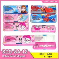 ATK Medan 1pcs Double-Sided Magnetic Pencil Case with Sharpener Equipped with Stationery Set sco 8a-