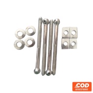 (4 Pcs) White Chrome Skull Bed Bolts 7.5 x 100 mm | KZK Mattress Bed Bolts