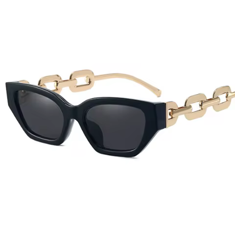 Vintage Small Frame Sunglasses with Chain Legs Cat Eyes Stylish Eyewear Prescription Sunglasses Wome