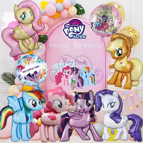 My Little Pony Foil Balloon Cartoon Animal Theme Activity Children's Girl Birthday Party Background 