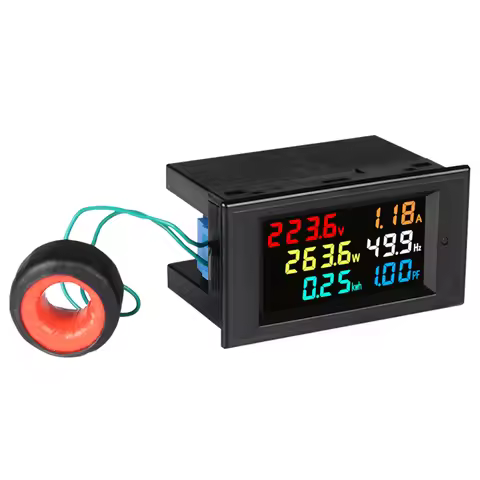 D69-2058 Voltmeter Current Power Factor Active KWH Electric Energy Frequency Meter Digital LCD VOLT