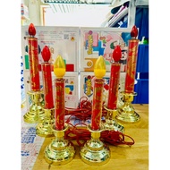 (Set of 2 lights + led chili bulb) Altar Lamp - Altar - 220v Electric Candle Light - Golden Dragon