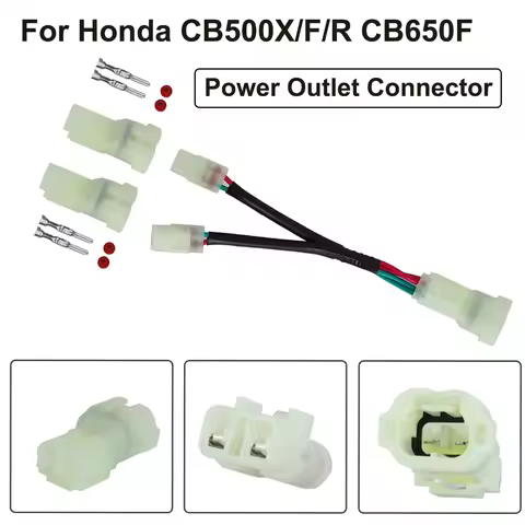 For Honda CB500X/F/R CB650F CB 500X/F/R CB 650F Auxiliary Power Outlet Connector Twin Power Splitter