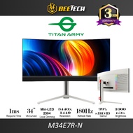 TITAN ARMY 34" Mini LED WQHD 2K 180Hz VA 1ms HDR1000 with Dual Speaker MiniLED Gaming Monitor (M34E7