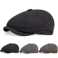 Retro Newsboy หมวกผู้ชายจิตรกรอังกฤษหมวกฤดูใบไม้ร่วงฤดูหนาว Berets Herringbone แบนหมวก Hip Hop Beret