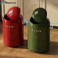 wujunhui2.sg Creative Swinging Cover Rubbish Bin Home Kitchen Flip Cover Trash Can Closed Hygiene Du