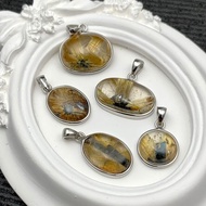 【莫名奇妙雜貨店】精品  帶母礦 鈦晶花 S925銀 項鍊 墜子