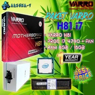 Varro H81 Motherboard Package + Proc Core i7 4790 + 8Gb / 16Gb Ram