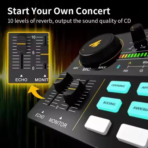 In stock MAONO Profession Adjustable Volume Audio Live Streaming Instrument Sound Card Dj Music Mixe