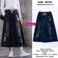 BAYAR DITEMPAT/ROK JEANS WANITA TERBARU 2022 / ROK JUMBO PANJANG KEKINIAN |