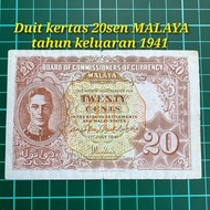 A691 duit kertas 20sen MALAYA king duit kertas lama duit syiling lama barang antik barang lama mata 