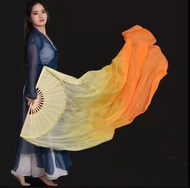 cod Hot-Sale 1pair(1L+1R) Real Silk Belly Dance Fan Veils Classic 1.8m Bamboo Rib Silk Fans Veil for