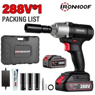 IRONHOOF Impact Wrench 288V/388V Impact Baterai Brushless 420N.M Electric Impact Wrench Spanner Sets