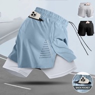 M-3XL Quality Gym Running Sports Pants Mesh Two-Layer Shorts 2 In 1 Men's From Fit Cycling Color