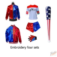 Halloween Suicide Squad Harley Quinn Cosplay ชุดฮาร์ลีย์ เควิน สุภาพบุรุษ แขนยาว ชุดคอสเพลย์สำหรับผู