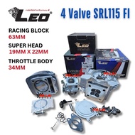 LEO RACING 4 VALVE SRL115 FI BLOCK SUPER HEAD THROTTLE BODY 19/22 63MM 34MM 19MM X 22MM LAGENDA FUEL