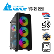 เคสคอมพิวเตอร์ ATX Venuz รุ่น VC-2122GB 2121GW มาพร้อมพัดลม RGB 4 ตัว ใส่ตอนน้ำได้ 360 มีประกัน