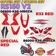 100% ORIGINAL HONDA RS150 V2 RS 150 COVERSET COVER SET/STRIPE R33 RED TRICO 06900-K56-MB0ZA 86000-K5