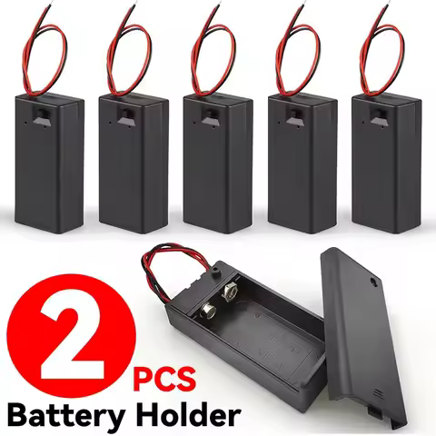 18650 Battery Holder Case Box with Cover Wire Leads 2Slot Power Bank DIY Robotics Project Electronic