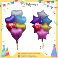 6 in 1 Foil Balloon Set Heart Or Stars Party Balloons for Wedding, Baby Shower, Anniversary, Graduat