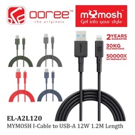 MYMOSH EL-A2L120 CABLE I-CABLE TO USB-A OPTIMAL CHARGE 12W 1.2M /30KG TEAR RESISTANCE/CHARGE & SYNC/