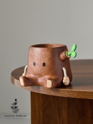 Pen Holder Kayu Artistik | Tempat Pensil Estetik Minimalis | Aksen Meja Belajar Natural | Kado Guru 