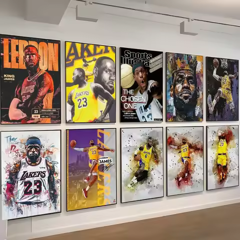 POP Basketball Player L-LeBron- James Basketball Whitepaper Poster Waterproof Paper Sticker Bar Aest