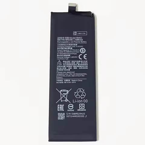 3.85V 5260mAh BM52 For Xiaomi Mi Note 10/Note 10 Lite/Note 10 Pro/CC9 Pro/M1910F4S/M2002F4LG/M1910F4
